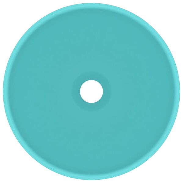 vidaXL Ylellinen pesuallas pyöreä matta vaaleanvihr. 32,5x14cm keraami