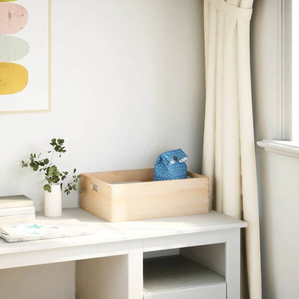 vidaXL puulaatikko kahvoilla 40x30x13 cm massiivipuumäntyä