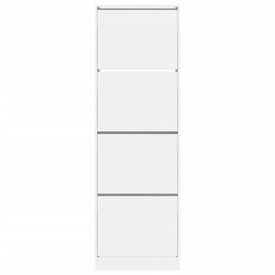 vidaXL Kenkäkaappi 4 kääntölaatikolla valkoinen 60x34x187,5 cm