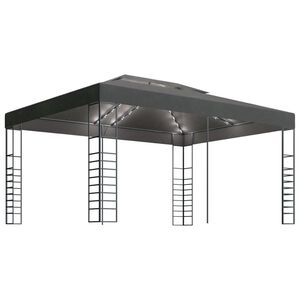 vidaXL Huvimaja LED-valonauhoilla 3x4 m antrasiitti