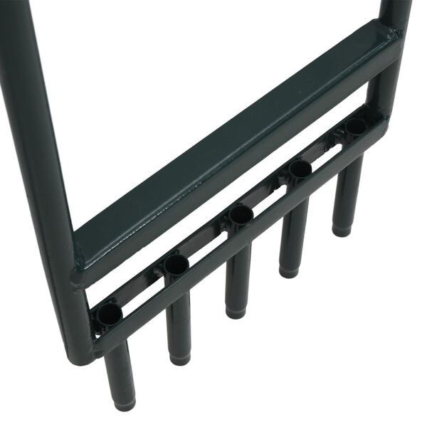 vidaXL Nurmikon ilmaaja 5 onttoa piikki&auml; vihre&auml; jauhemaalattu ter&auml;s