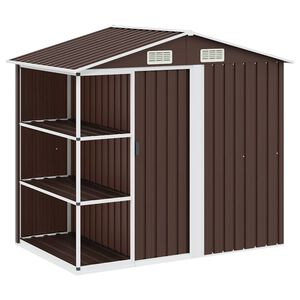 vidaXL Puutarhavaja telineell&auml; ruskea 205x130x183 cm rauta