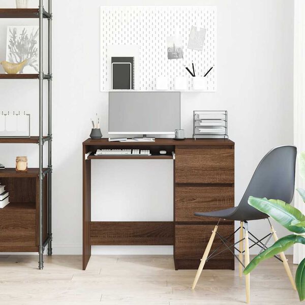 vidaXL Työpöytä ruskea tammi 90x45x76 cm tekninen puu