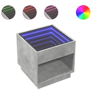vidaXL Sohvap&ouml;yt&auml; Infinity LED-valoilla betonin harmaa 50x50x50 cm