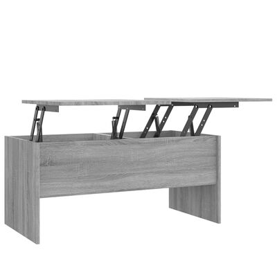 vidaXL Sohvapöytä harmaa Sonoma 102x50,5x46,5 cm tekninen puu