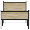 vidaXL Metallinen sängynrunko ilman patjaa sonoma tammi 107x203 cm