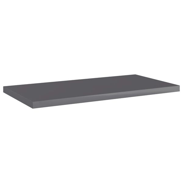 vidaXL Kirjahyllytasot 4 kpl korkeakiilto harmaa 40x20x1,5cm lastulevy