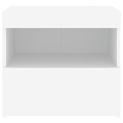 vidaXL Yöpöytä LED-valoilla valkoinen 50x40x45 cm