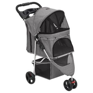 vidaXL Taitettavat koiranrattaat harmaa 80x46x98 cm Oxford kangas