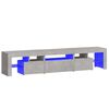 vidaXL TV-taso LED-valoilla betoninharmaa 200x36,5x40 cm