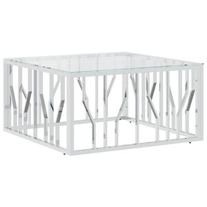 vidaXL Sohvap&ouml;yt&auml; 80x80x40 cm ruostumaton ter&auml;s ja lasi