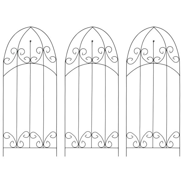 vidaXL Kasvitelineet 3 kpl musta 40x100 cm rauta