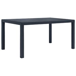vidaXL Puutarhap&ouml;yt&auml; rottinkityylinen muovi 105x90x72 cm antrasiitti