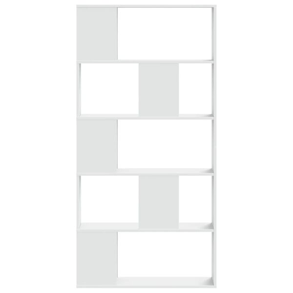 vidaXL Kirjahylly 5 tasoa valkoinen 80,5x23,5x162,5 cm tekninen puu