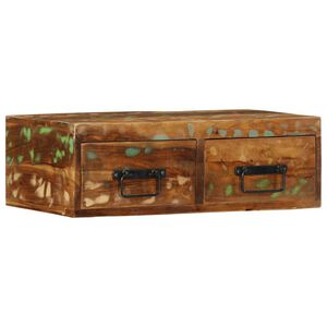 vidaXL Sein&auml;&auml;n kiinnitett&auml;v&auml; TV-kaappi massiivipuu kierr&auml;tetty