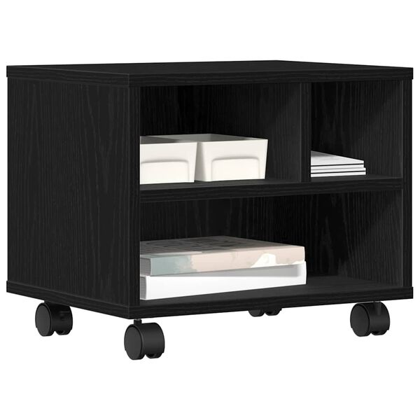 vidaXL Tulostinpidike Musta tammi. 41 x 32 x 33.5 cm Tekninen puu