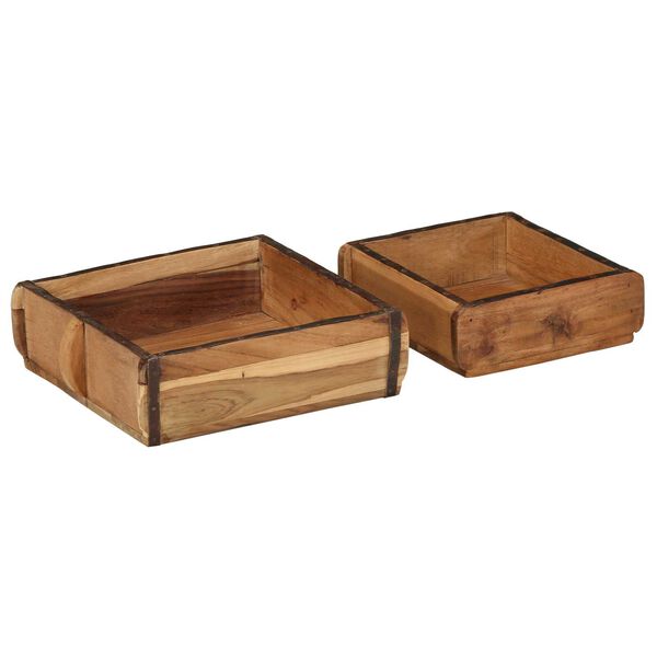 vidaXL Tarjotin s&auml;ilytystilassa 2 pcs Ruskea 29 x 31 x 10 cm