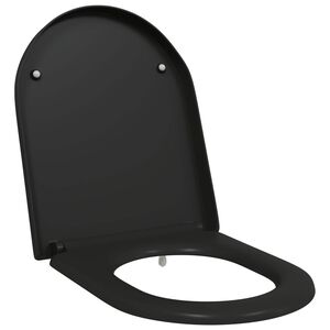 vidaXL WC-istuin Musta 49 x 36 x 4 cm Duroplast