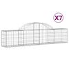 vidaXL Kaarevat kivikorit 7 kpl 200x30x40/60 cm galvanoitu rauta