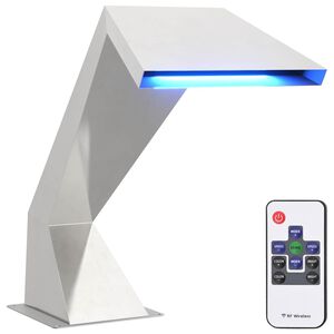 vidaXL Uima-altaan vesiputous RGB-LED-valoilla Ruostumaton ter&auml;s Hopea