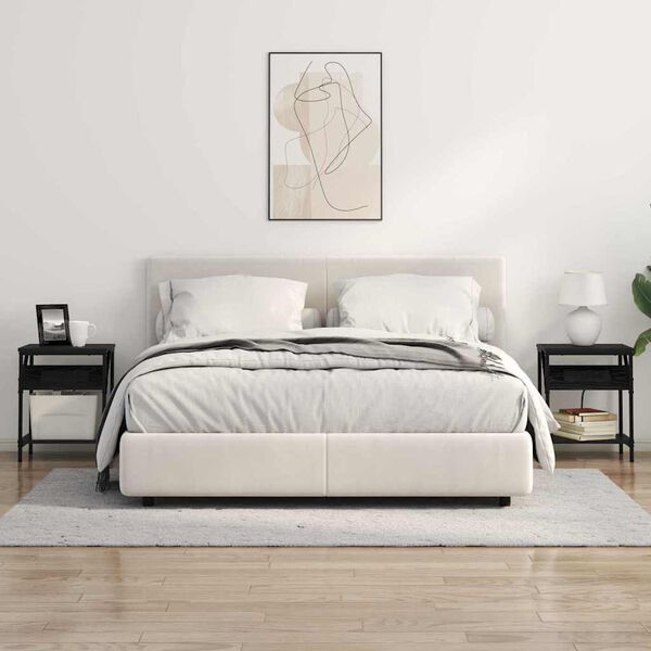 vidaXL Y&ouml;p&ouml;yt&auml;kaappi 2 pcs Musta tammi. 38 x 30 x 48 cm Tekninen puu