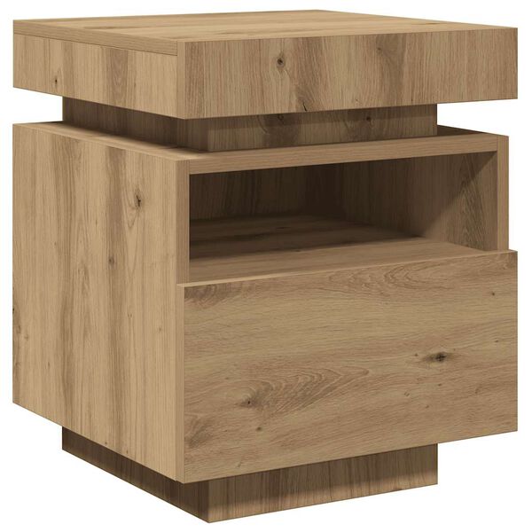 vidaXL y&ouml;p&ouml;yt&auml;kaappi LED-valoilla Artisan Oak 40x39x48,5 cm