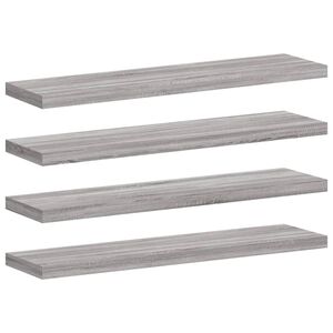 vidaXL Sein&auml;hyllyt 4 kpl harmaa Sonoma 40x10x1,5 cm tekninen puu