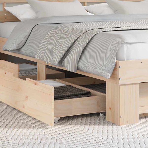 vidaXL S&auml;ngyn runko p&auml;&auml;tyll&auml; Ruskea 200 x 200 cm Massiivinen m&auml;nty