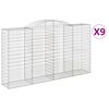 vidaXL Kaarevat kivikorit 9 kpl 300x50x160/180 cm galvanoitu rauta