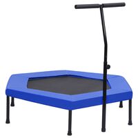 vidaXL Fitness trampoliini kahvalla ja turvatyynyllä kuusikulmio 122cm