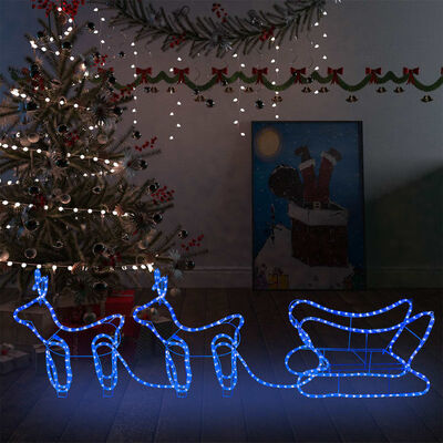 vidaXL Poro ja reki joulukoriste ulkokäyttöön 576 LED-valoa