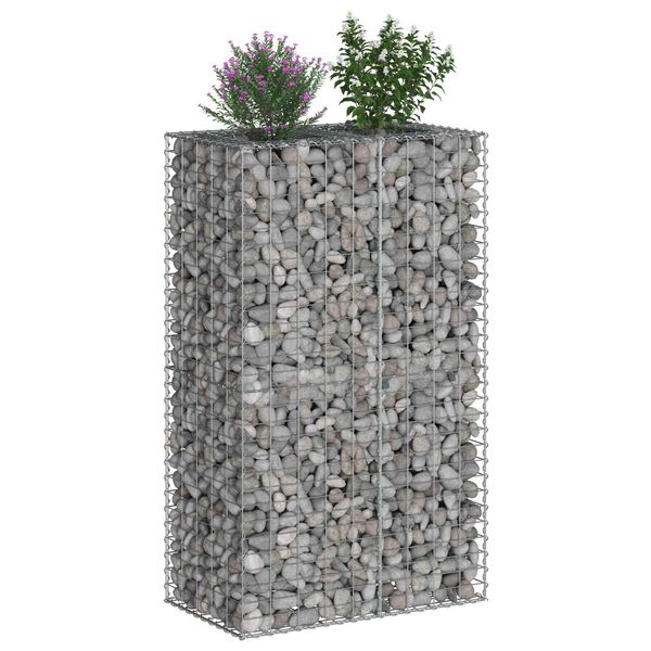 vidaXL Gabion Kohotettu Peti Hopea 90 x 50 x 150 cm Galvanoitu ter&auml;s