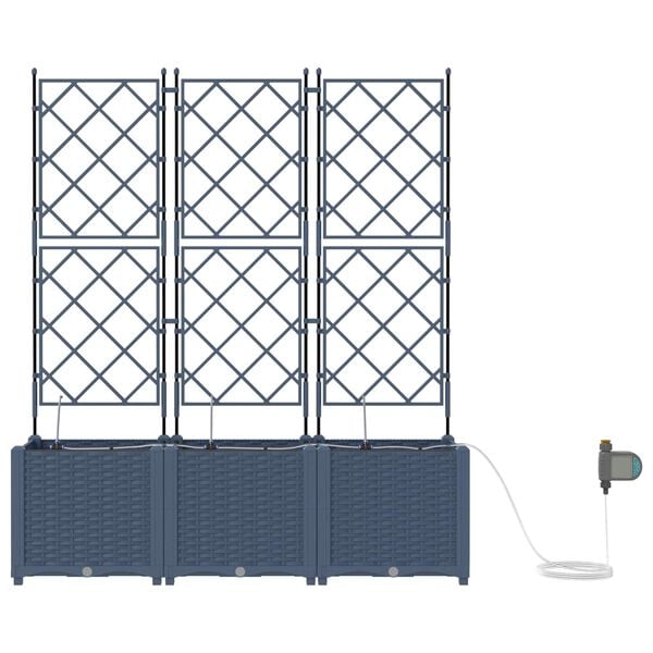 vidaXL Puutarha ruukku 4 pcs Harmaa 120 x 120 x 142 cm Ter&auml;s