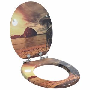 vidaXL Pehmoviimeinen WC-istuin Oranssi 44 x 38 cm MDF-levy