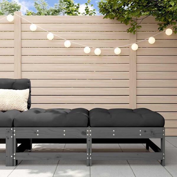 vidaXL Ulkorahit tyynyillä 2 kpl harmaa täysi mänty