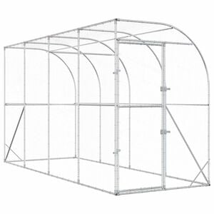 vidaXL Sein&auml;&auml; Vastaan Olevat Kana-Aidat Hopea 600 x 150 x 215 cm