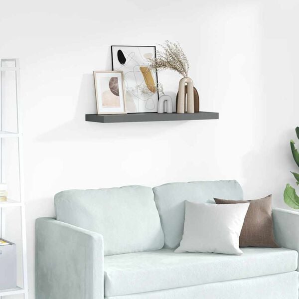 vidaXL Tauluhyllyt 2 kpl harmaa 80x9x3 cm MDF