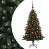 vidaXL Muovinen joulukuusi koristeilla 150 cm 150 LEDi&auml;