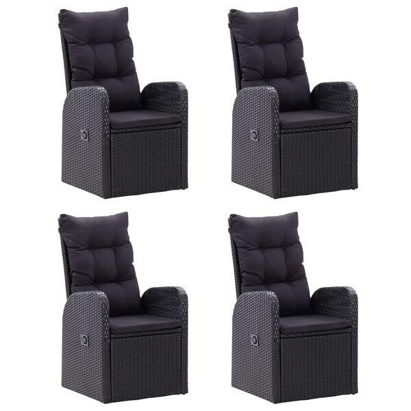 vidaXL 7-osainen Ulkoruokailuryhm&auml; musta