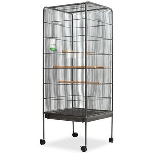 vidaXL Lintuh&auml;kki musta 54x54x146 cm ter&auml;s