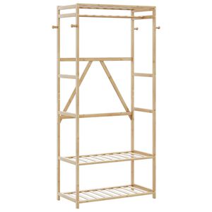 vidaXL Vaateteline hyllyill&auml; 80x40x175 cm Bambu