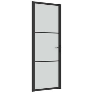 vidaXL Sis&auml;ovi 76x201,5 cm musta mattalasi ja alumiini