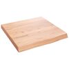 vidaXL Kylpyhuoneen ty&ouml;taso v.ruskea 40x40x(2-4)cm k&auml;sitelty t&auml;ysi puu