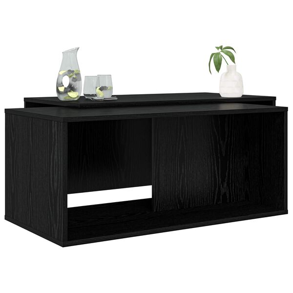 vidaXL Kahvip&ouml;yt&auml;setti 2 pcs Musta tammi. Tekninen puu