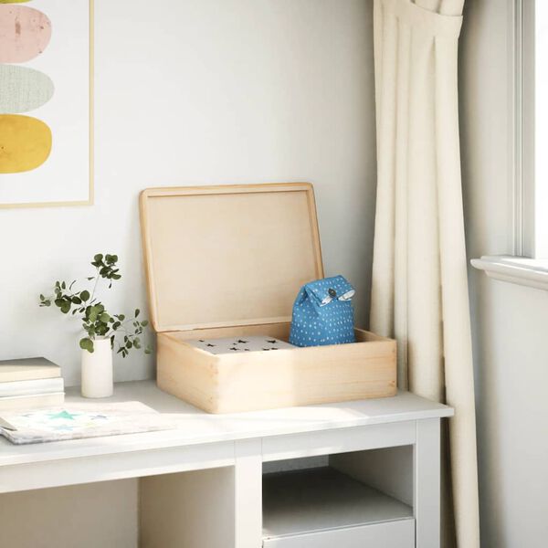 vidaXL puinen laatikko kannella 40x30x13 cm massiivipuum&auml;nty&auml;