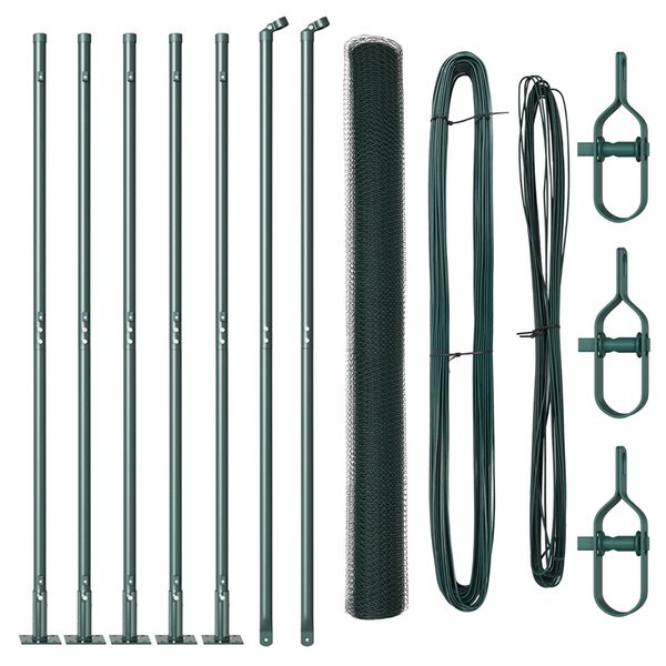 vidaXL Aitalatu Vihre&auml; 10 x 1,6 m (25 mm verkko) Ter&auml;st&auml; ja PVC:t&auml;