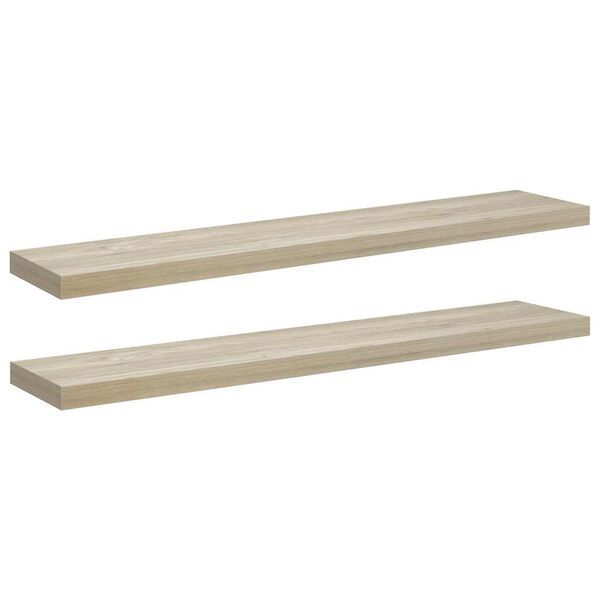 vidaXL Kelluvat sein&auml;hyllyt 2 kpl tammi 120x23,5x3,8 cm MDF