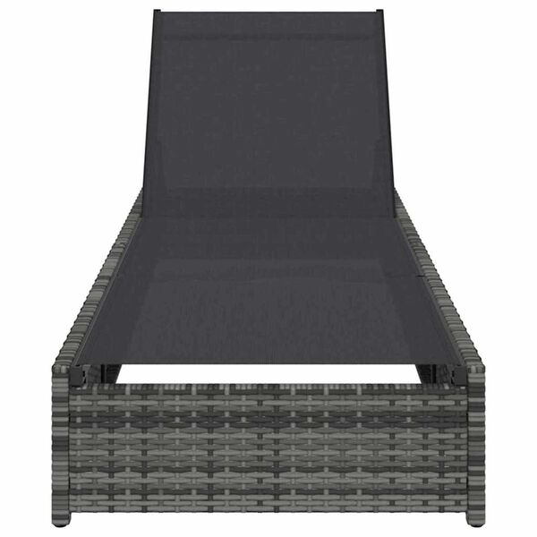 vidaXL Aurinkotuoli tyynyllä Harmaa 60 x 200 x 27cm polyrottinki