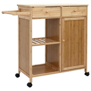 vidaXL Keitti&ouml;vaunu py&ouml;rill&auml; Luonnollinen 90,5 x 36 x 86,5 cm Bambusta