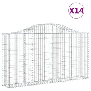 vidaXL Kaarevat kivikorit 14 kpl 200x30x100/120 cm galvanoitu rauta